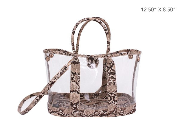 SNAKE TRIM CLEAR BAG